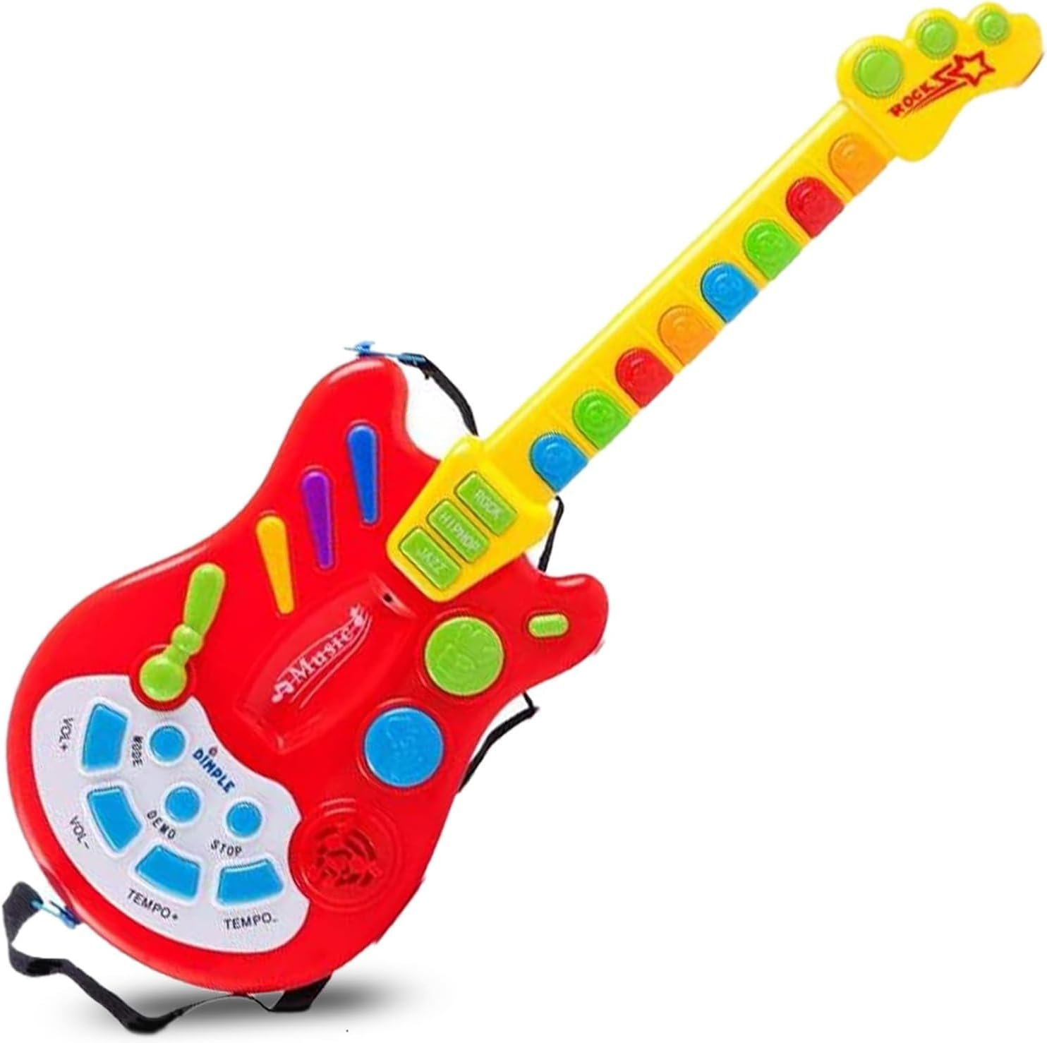 Music Toy Electric Guitar for Toddlers 3+ with over 20 Interactive Buttons, Whamy Lever and Modes with Rock Guitar Sound and Lights Perfect Music Development & Education Toy from Hobby Crazy image number 1