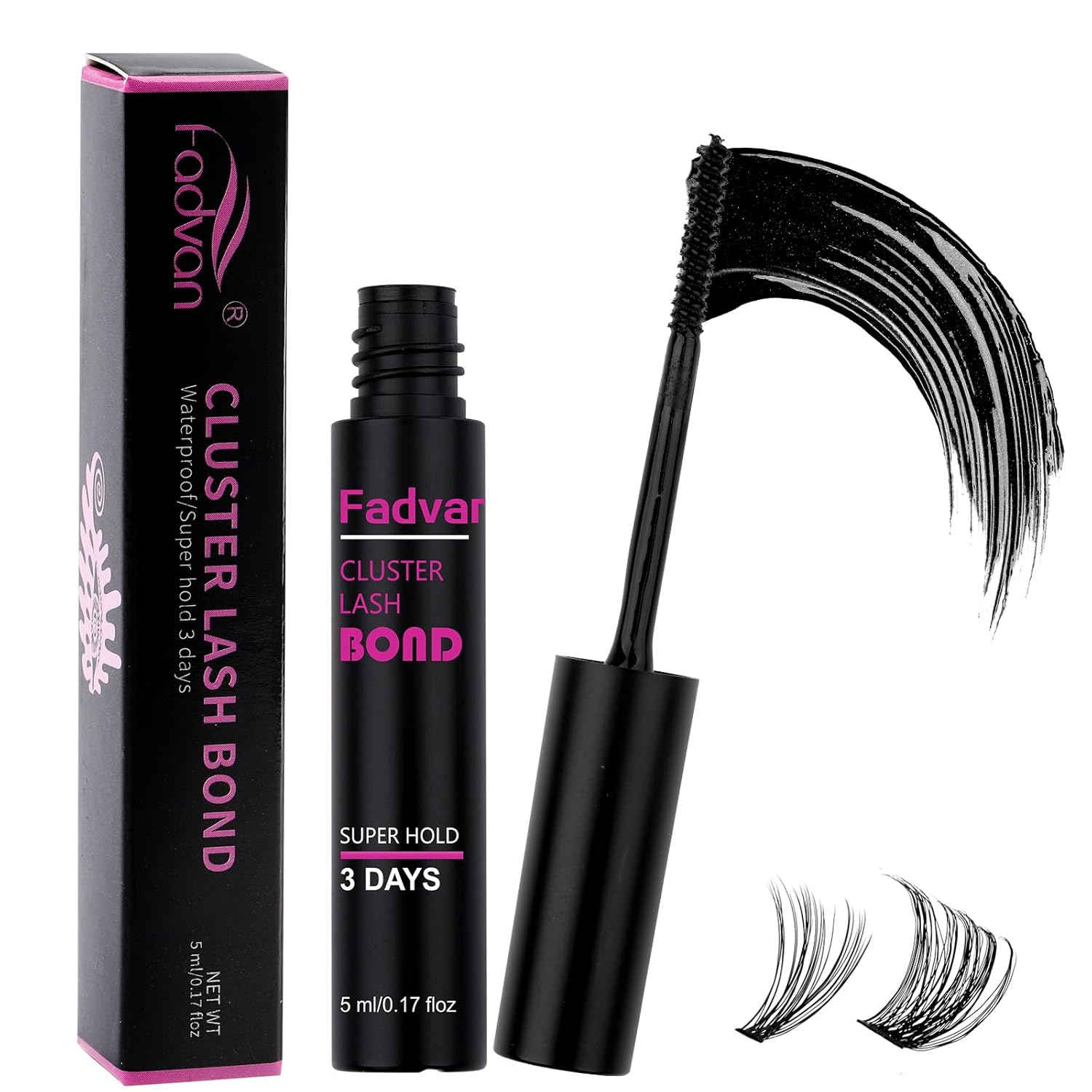 FADVAN Professional-Grade Eyelash Extension Glue - Black Adhesive, 5ML