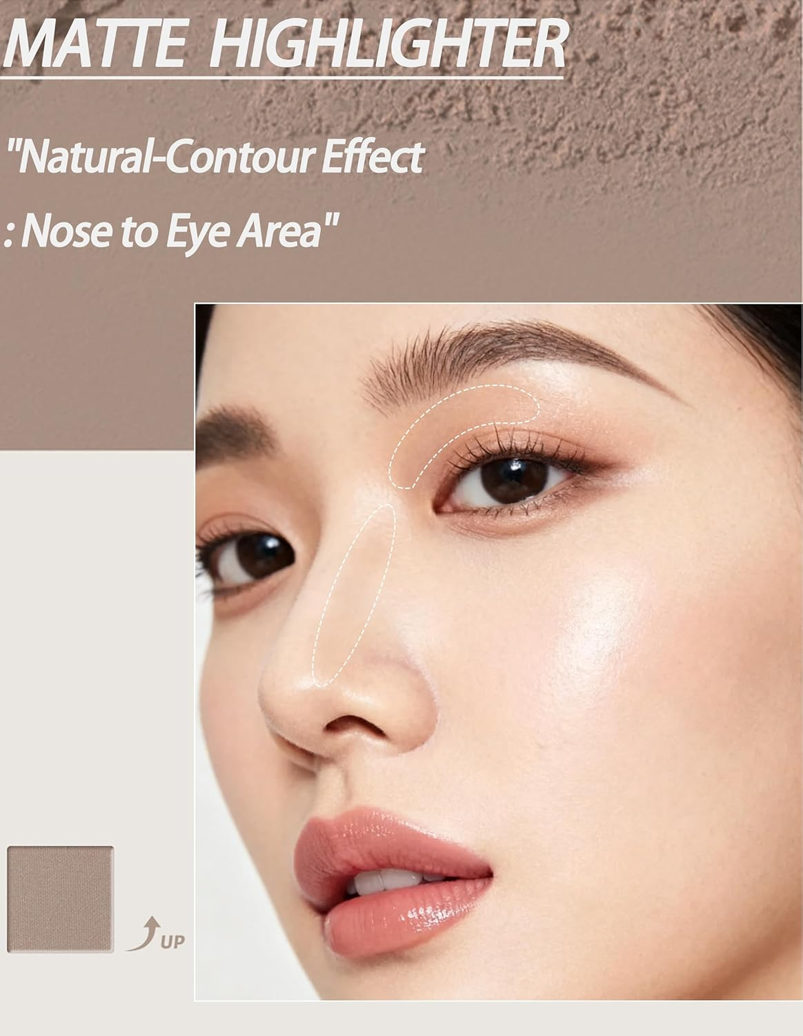 Cool Toned Contour Palette with Mirror, Taupe Grey Contour Powder for Pale Light Cool Toned Skin, Nose Contouring Bronzer Powder with Nose Face Contour Brush image number 1