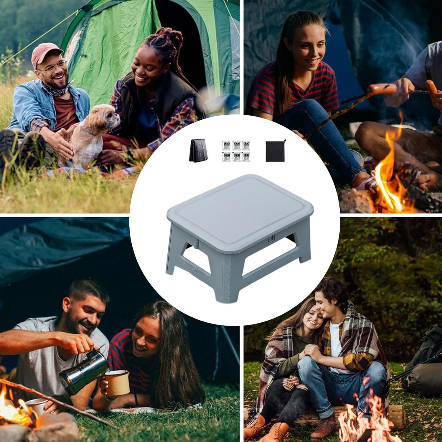 Camping Toilet - Toilet Camping,Foldable Seat Stool Privacy Accessories for Backpacking Hiking Tent RV Travel Car Boat - Black image number 2