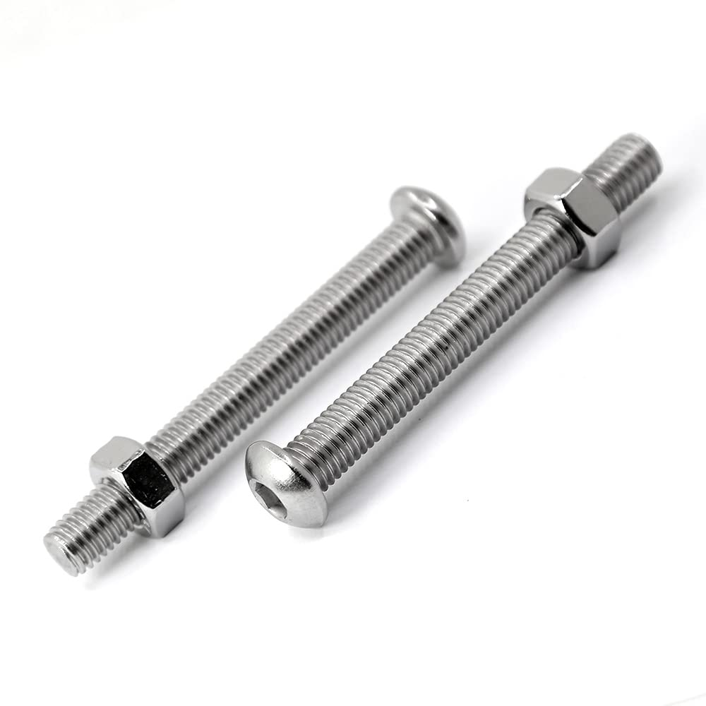 (20 Sets) M6-1.0 X 40Mm Socket Head Cap Screws and Nuts Set 304 Stainless Steel 18-8 Button Head Bolts image number 5