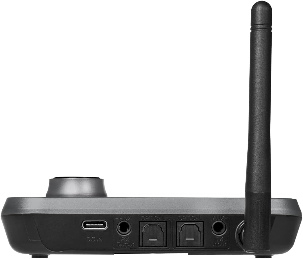 Logilink BT0062 - Bluetooth 5.0 Audio Transmitter and Receiver (Transmitter and Receiver) to Equip Non-Bluetooth Devices with Bluetooth, Pair 2 Headphones Simultaneously, Black