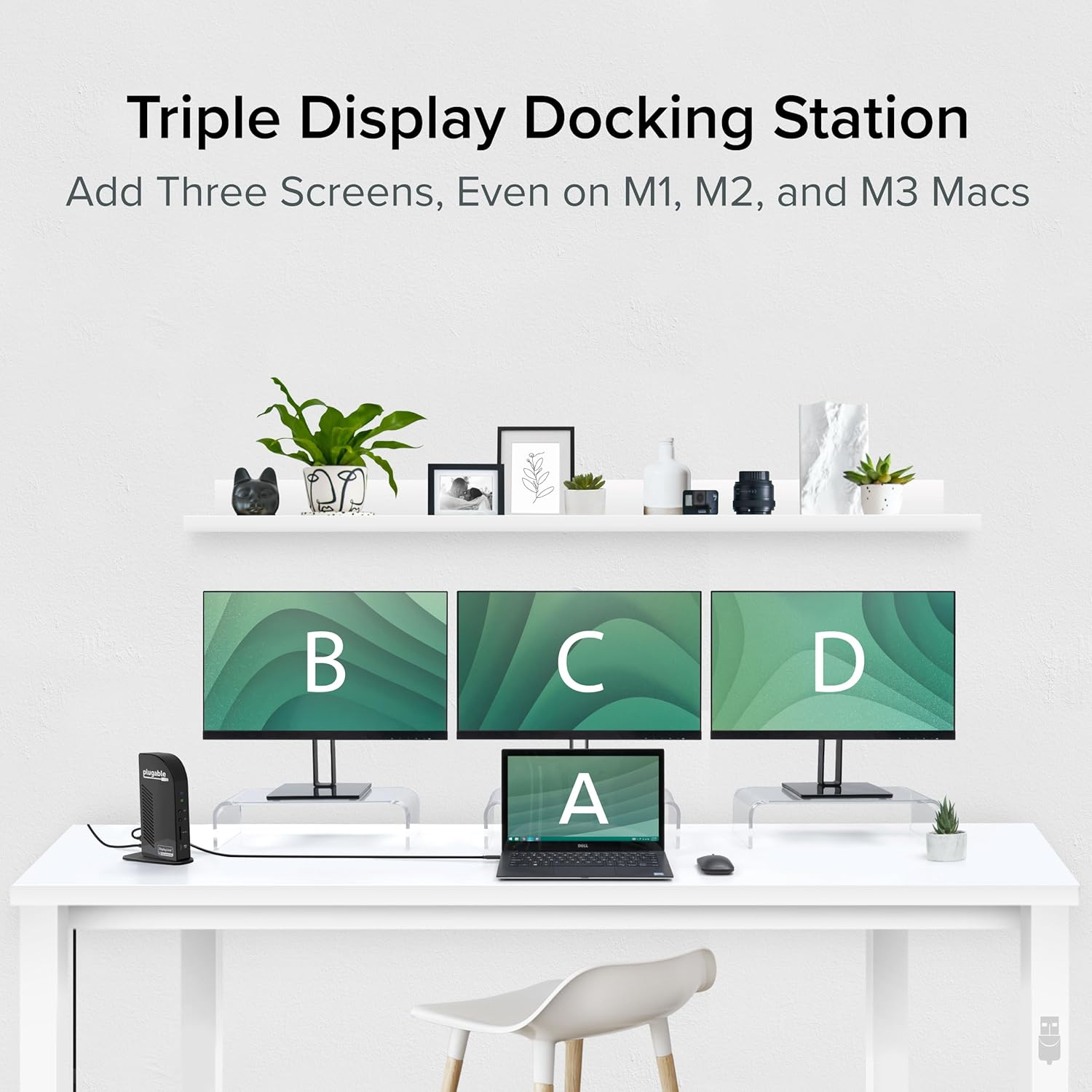 Plugable USB-C Triple Monitor Docking Station: 13-In-1 Laptop Dock with 100W Charging for Mac (Displaylink Driver Required), Windows, Chrome, 3 HDMI, Gigabit Ethernet, SD, USB-C 20W, 4 USB - UD-ULTCDL image number 6