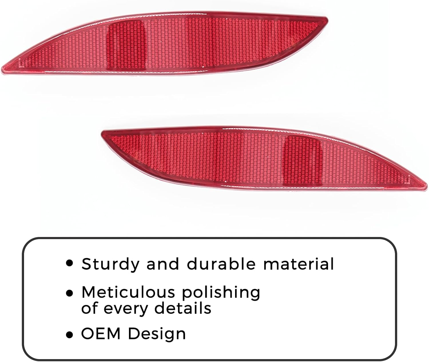 1 Pair Rear Bumper Reflector Lens Compatible with Renault Megane MK3 2008-2013 265650004R image number 1