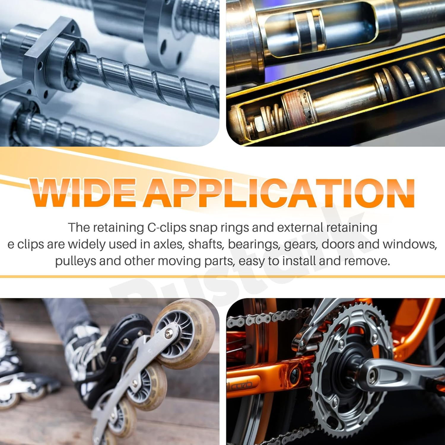 303Pcs 304 Stainless Steel M1.5-M10 E-Clip Circlip Retaining Rings Assortment Kit and M4-M28 C-Clip External Snap Rings Assortment Kit with Tweezers image number 5