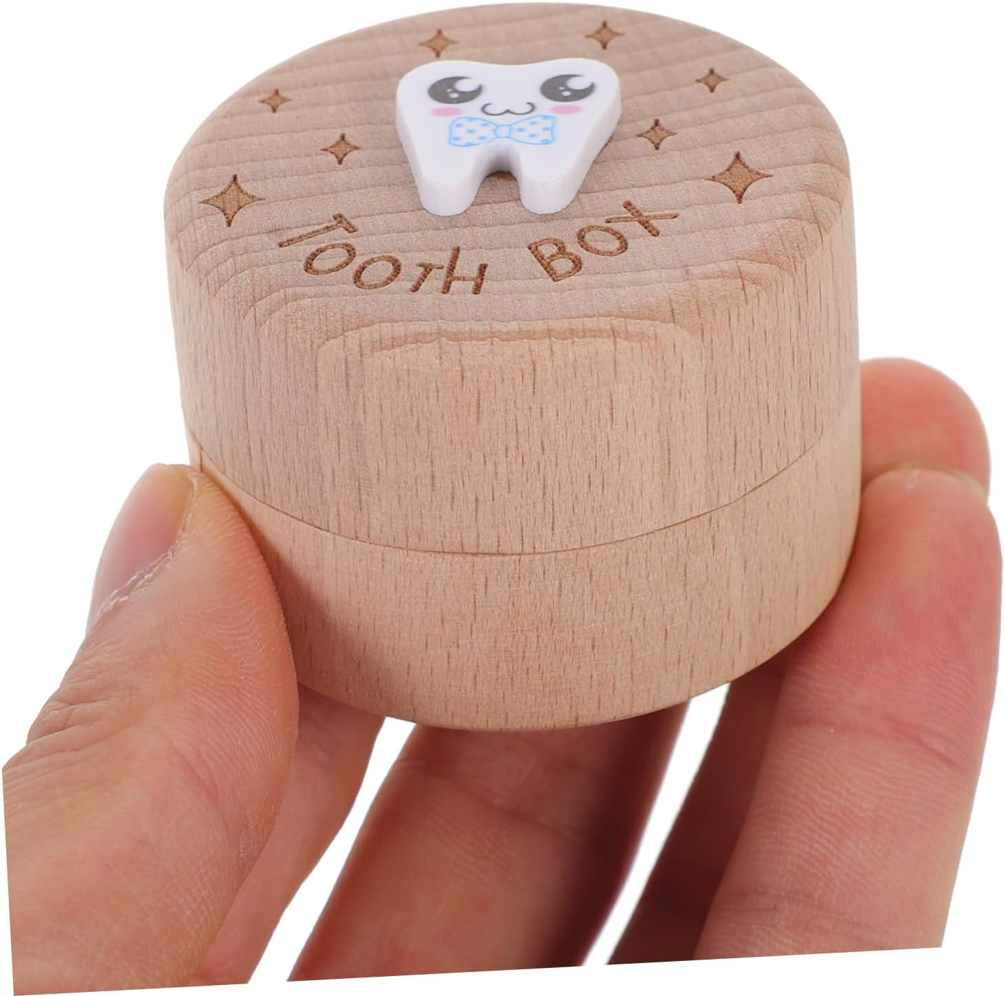 GARVALON Boy Girl Fetal Hair Box Boys and Girls Tooth Collector Wooden Storage Container image number 4