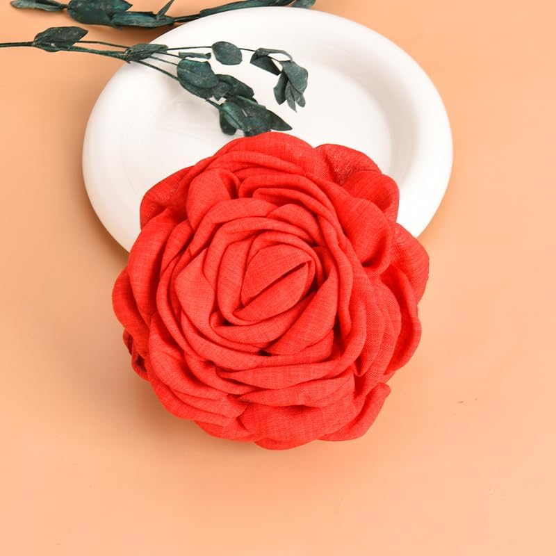 Large Rose Flower Claw Clip for Women Girls Red Rose Hair Clips for Women Girls Rose Claw Clips for Hair Decorations for Long Short Hair Styling Clips for Women Girls image number 5