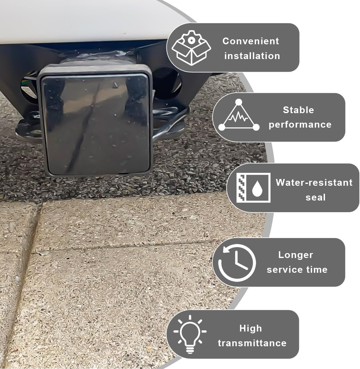 MUQIDA 15 LED Brake Light Trailer Hitch Cover, Super Bright Automotive Lens Square Tail Light, Waterproof Tow Hitch Brake Turn Lights Universal Fit 2" Receiver, Car Accessories image number 4