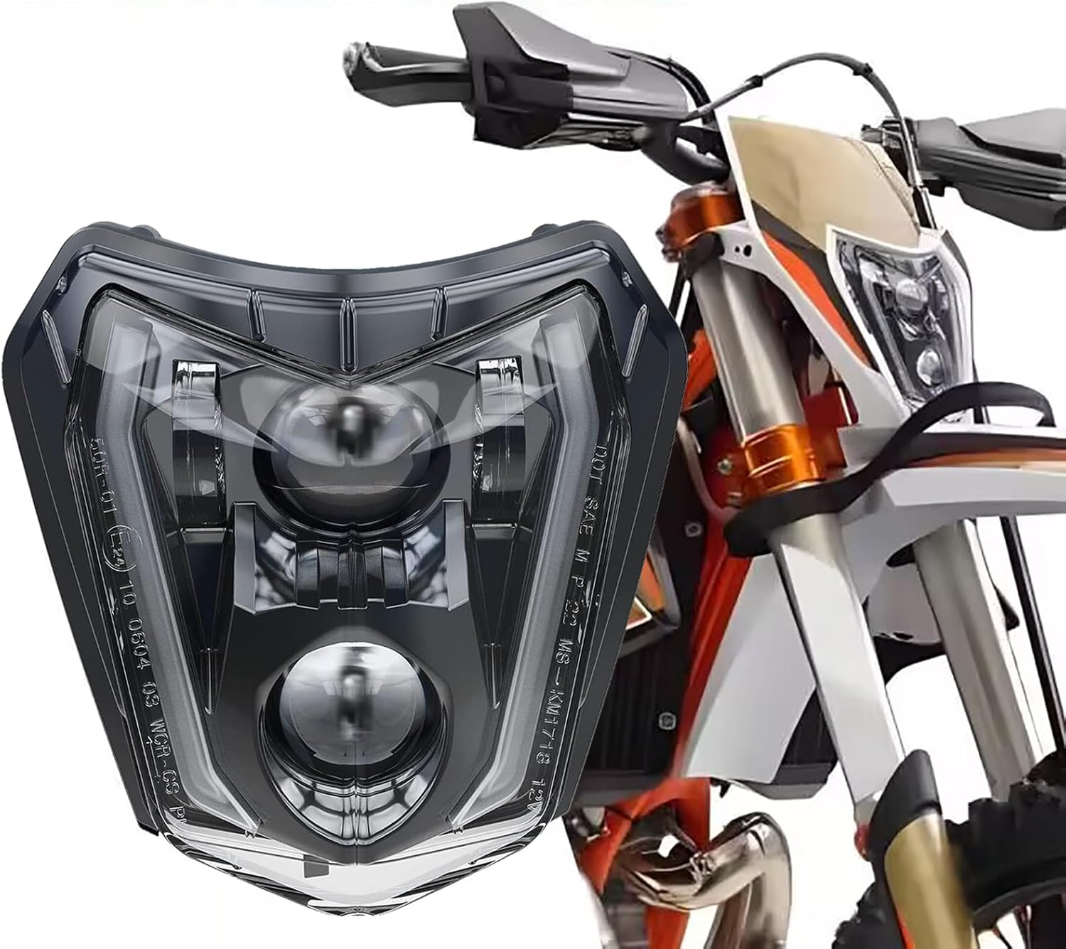 LED Motorcycle Headlight E-Approved for KTM EXC XCW 250 350 450 500 2014-2023 SMC-R 690 Enduro 2019-2023 image number 4