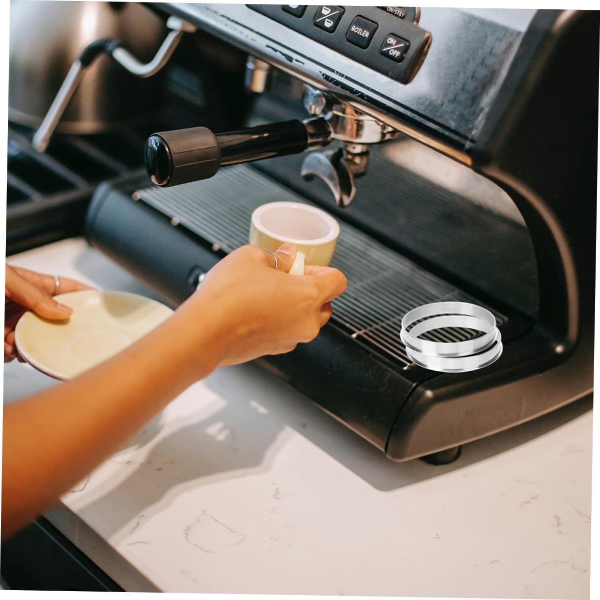 MUCKLILY Aluminum Cup Ring for Automatic Cup Sealer Machine Sealing Ring Accessory for Milk Tea and Coffee Shops Efficient Compact Design