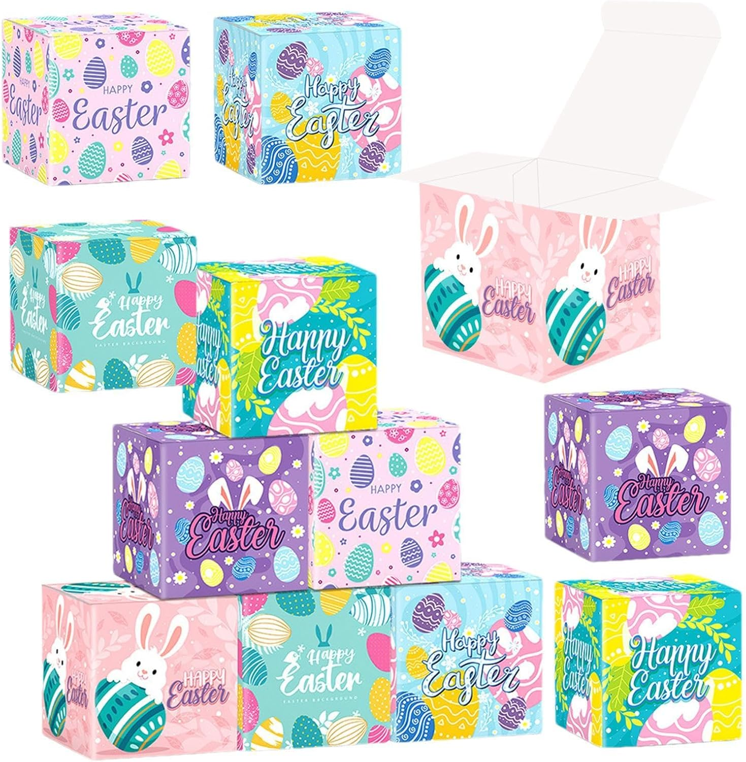 Easter Candy Box, Easter Goodie Boxes, Reusable Easter Boxes, Happy Easter Treat Bags, Easter Egg Hunt Boxes, Easter Treat Bags for Kids, Easter Supplies, Set of 12 Easter, Easter Cooking for Kids image number 5