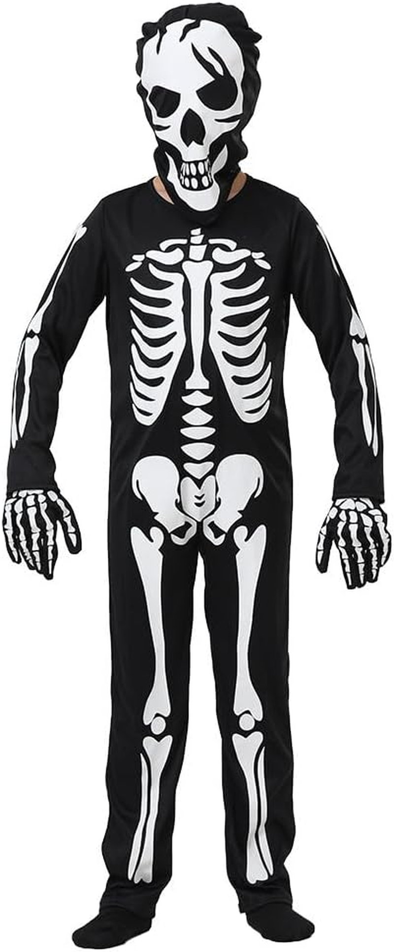 Kids Skeleton Costume Glow in the Dark Skeletons Halloween Skeleton Costumes for Boys and Girls image number 1