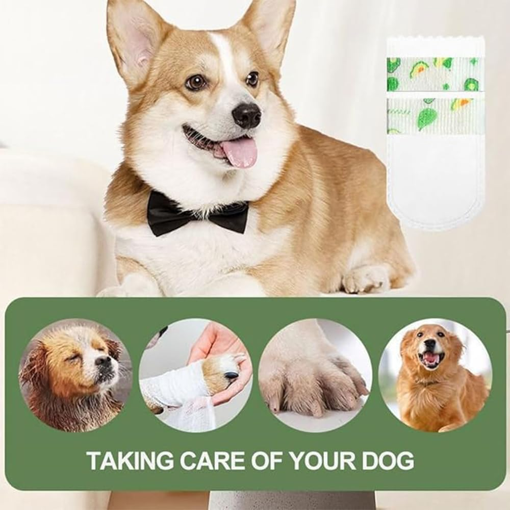 20 PCS Disposable Dog Paw Protectors,Dustproof Dog Shoes,Outdoor Dog Socks,Replacement Dog Feet Covers Shoes with Adjustable Self-Adhesive Bandage,For Indoor and Outdoor Use image number 4