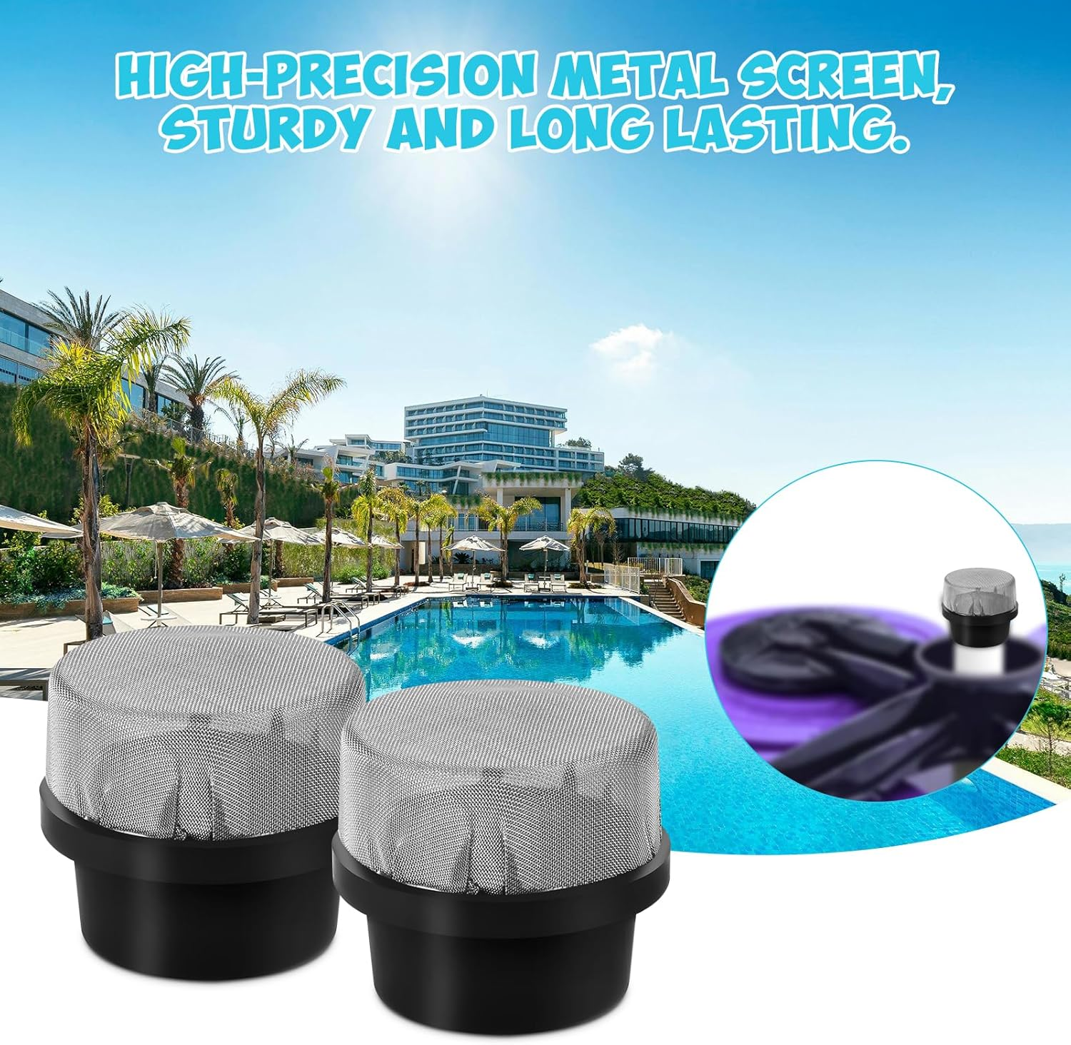 2Pcs 190106Z Air Bleeder Screen Caps, Stainless Steel Pool Filter Screen Caps Good Sealing Pool Filter Cap Replacement Compatible with Pentair, Easyclean DE and Quad DE Filters