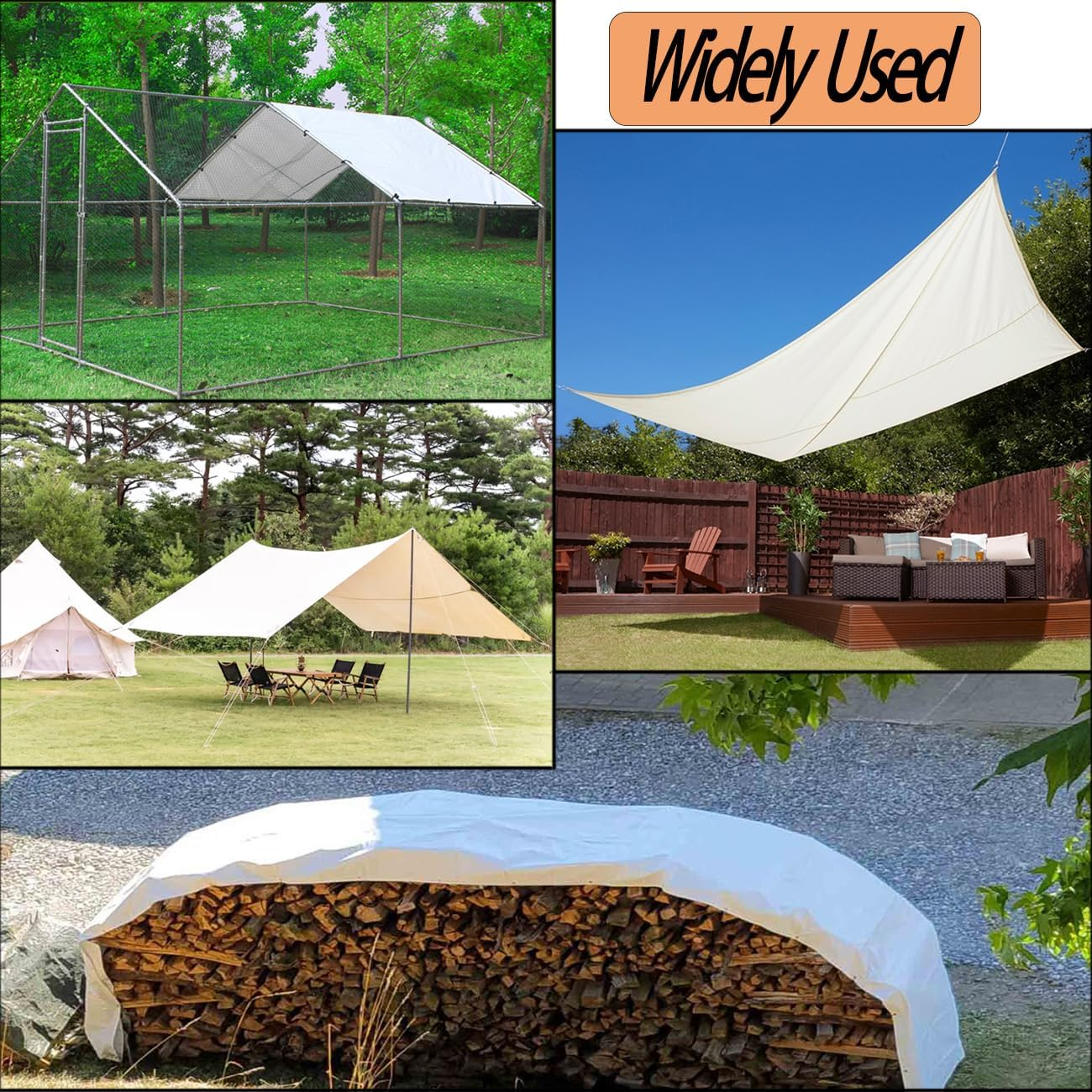 Chicken Coop Cover Waterproof and UV, 11.3 * 6.3 FT Chicken Run Cover for Winter with Ball Bungees Cords, Shade Cloth for Large Chicken Coop, Walk-In Chicken Run Pen, Chicken Coop Tarp (1 Pack) image number 4