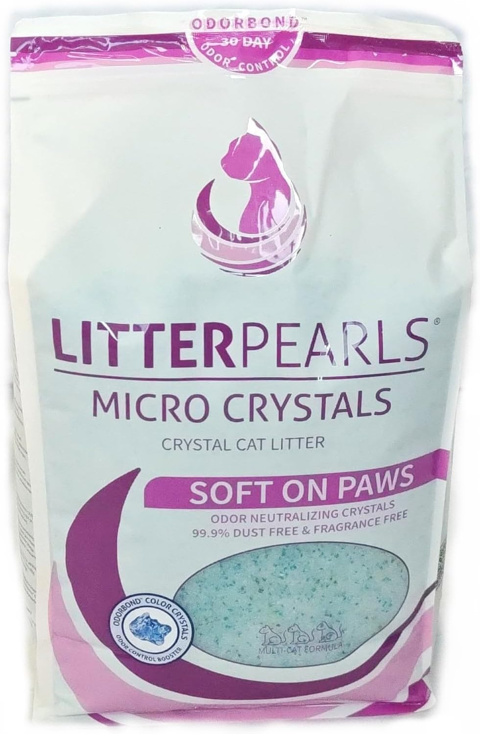 Litter Pearls Micro Crystals Cat Litter, 10.5 Lb, Clear with Blue (10610) image number 3