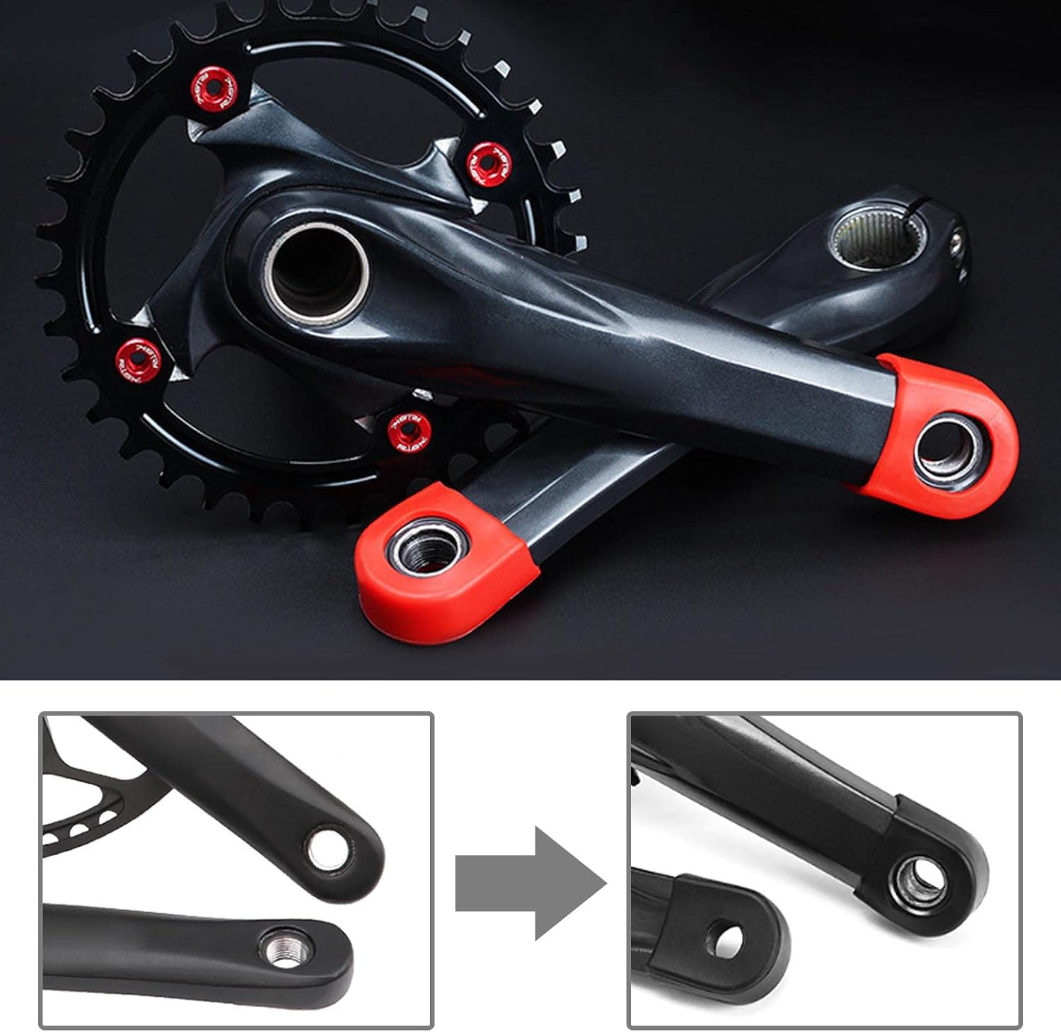 3 Pair Bicycle Crank Arm Protector Sets Bicycle Crankset Cover Bike Crank Arm Boots Protectors Accessories for Mountain Bike Road Bike image number 3