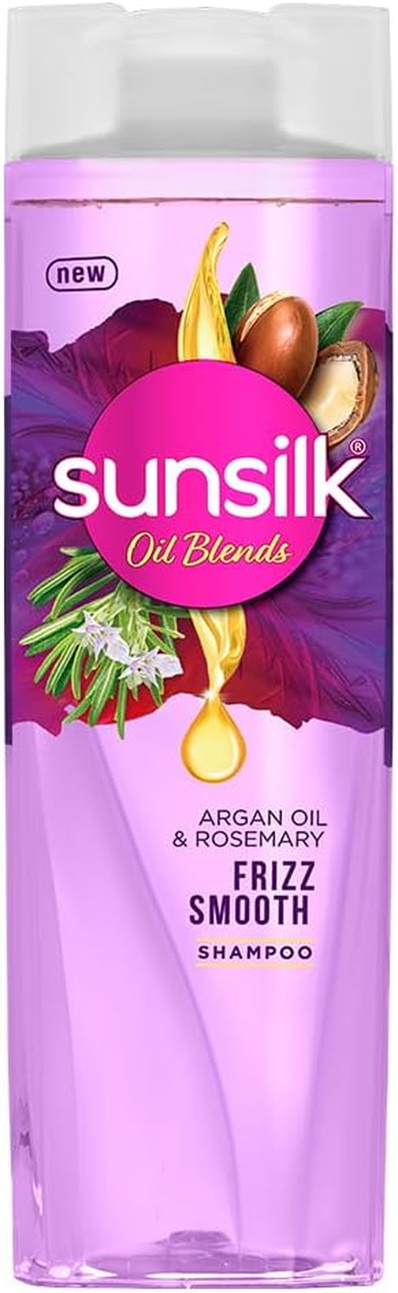 Sunsilk Argan Oil & Rosemary Frizz Smooth Oil Blends Shampoo | for Frizzy Hair | with No Added Parabens | 370 ML image number 1