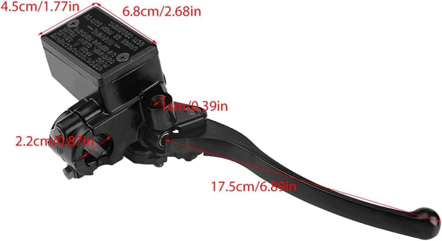 Motorcycle Front Brake Master Cylinder, Premium Aluminum Alloy, Stable Performance, with 7/8 Handlebar (Black) image number 6