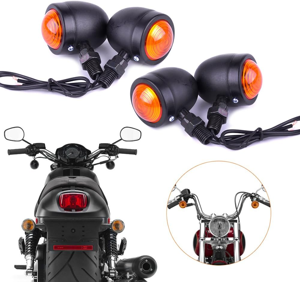 4Pcs Motorcycle Indicators Retro Turning Signals Light Turn Signal Light 12V Turning Indicator Light Universal image number 1