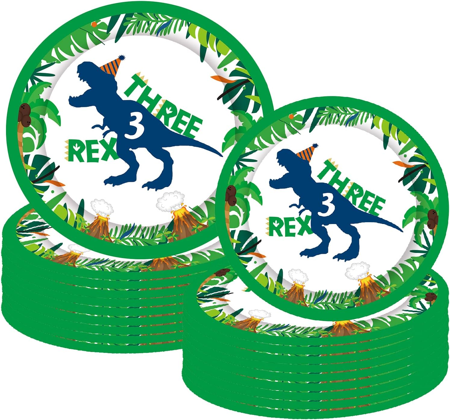 Three Inspired Rex Plates, Napkins and Cups - 130Pcs Dino Birthday Party Decorations - Dinosaur Party Supplies for 3 Year Old Boy - Serve 30 Guests image number 6