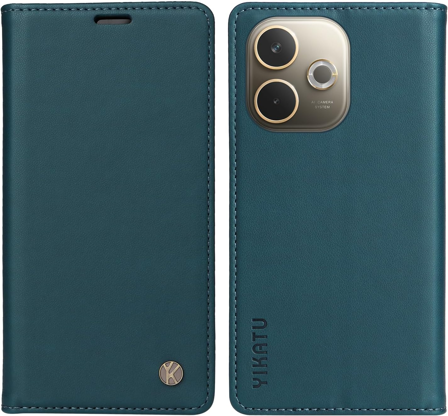 YBFJCE Case for Oppo A5 Pro 5G PU Leather Wallet Cover,Flip Folio Case with Card Holders,Magnetic Phone Cover Compatible with Oppo A5 Pro 5G,Green image number 5