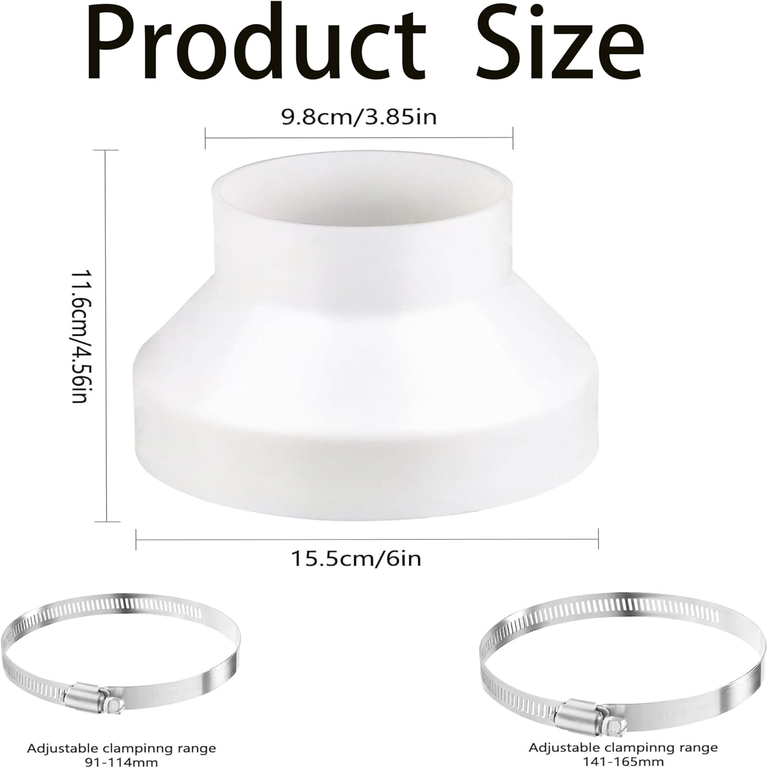 6-Inch to 4-Inch HVAC Duct Reducer Adapter,Premium Quality Air Ducting Increaser Connector for Inline Fan Ventilation System, Blower Exhaust & Grow Room Tent&mdash;Durable Transition Fitting image number 5