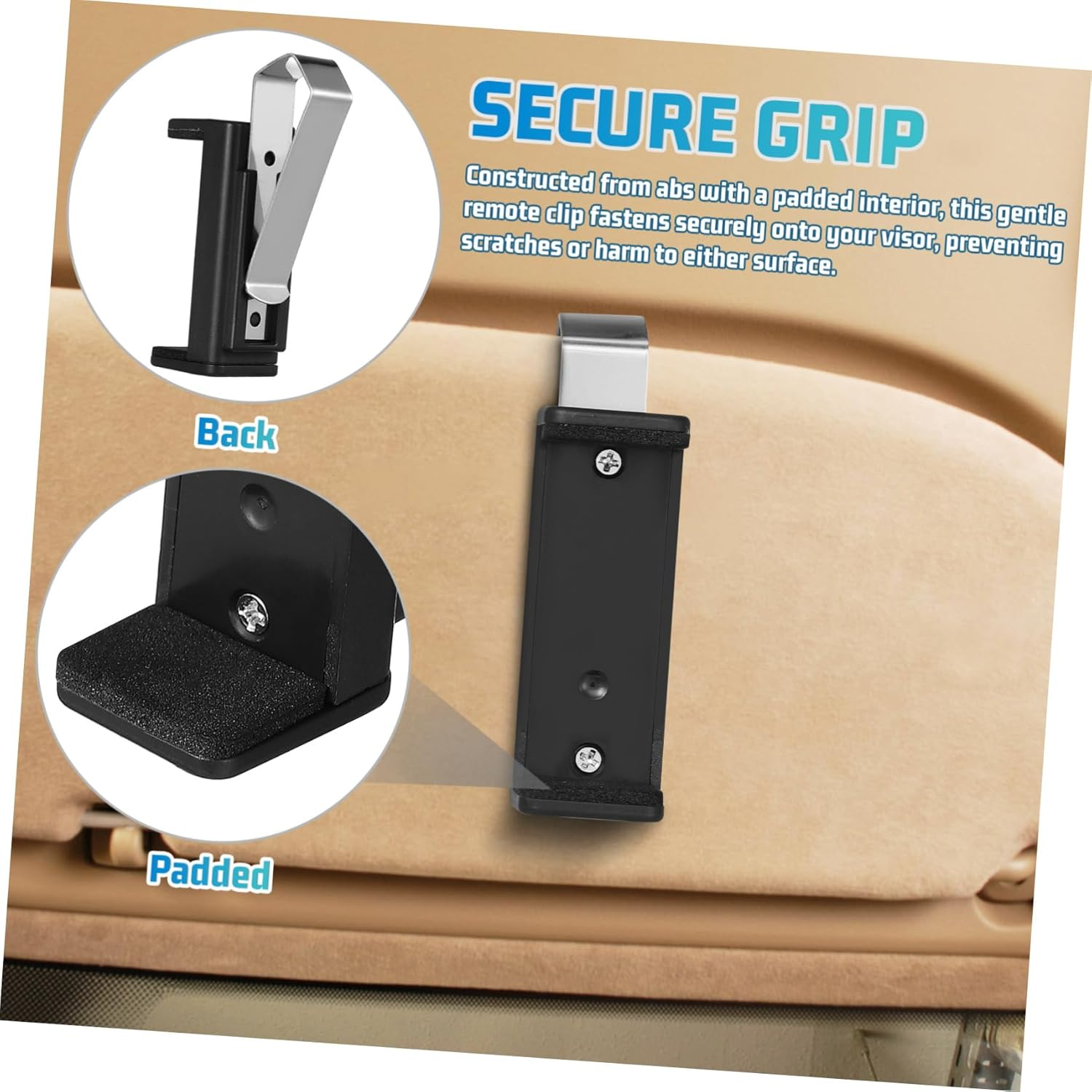 Jojofuny 6Pcs Garage Door Opener Clip Adjustable Auto Sun Visor Clips for Garage Door Remotes Opener Remote Holder for Auto Visor image number 6