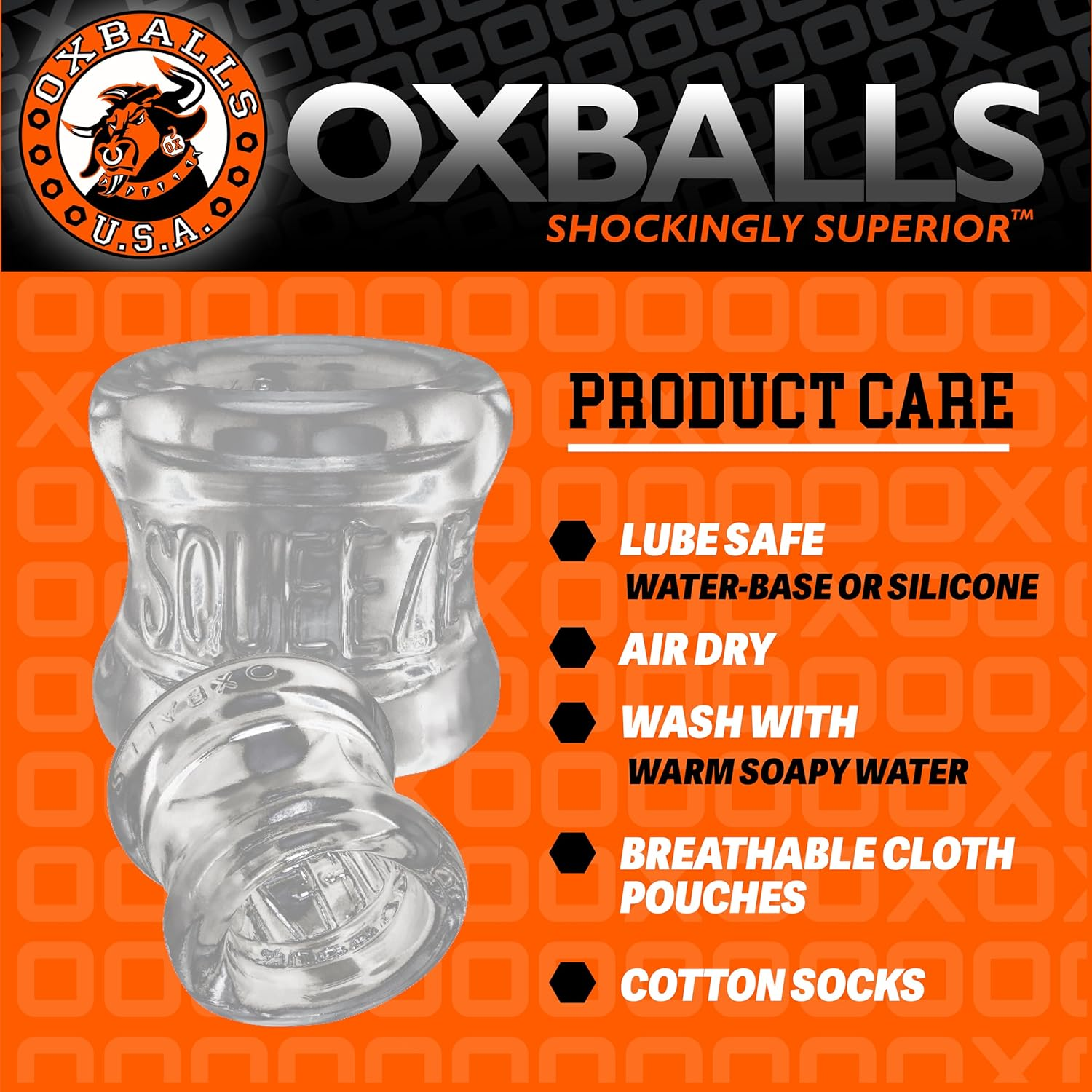 Oxballs Squeeze Ball Stretcher, Clear