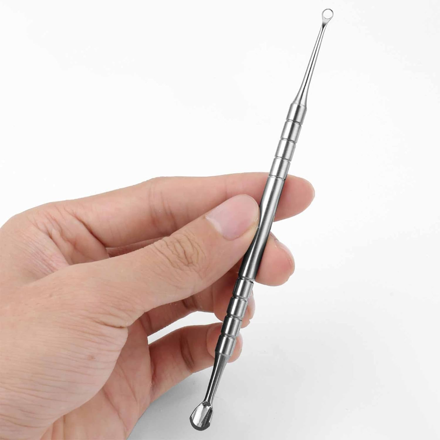 2 in 1 Manicure Cuticle Pusher Tool, Ring Design, Suitable for Nail Care, Ideal Replacement for Staleks Pro Expert, Features Horseshoe End and Ring End for Effective Cuticle Removal. image number 1