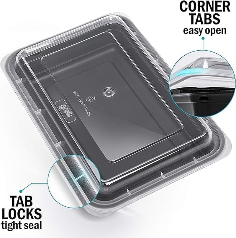 Meal Prep Container 1 Compartment - 20Pack Extra-Thick Food Storage Containers W/Lids Bento Box Reusable BPA Free Lunch Boxes Disposable Stackable Microwave Dishwasher Freezer Safe(28 Oz) (20)