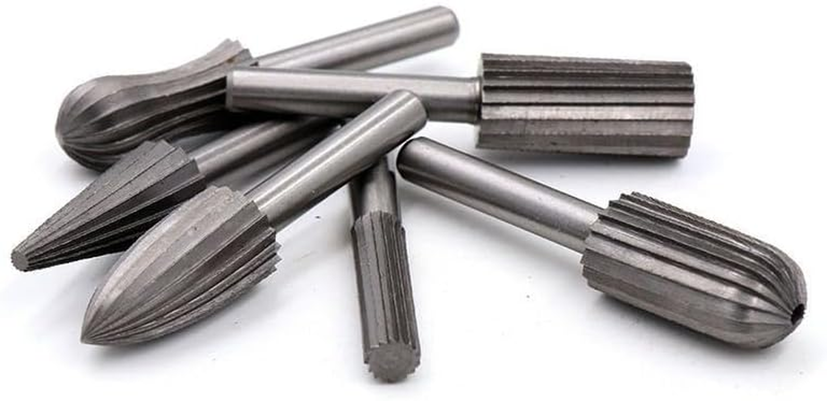 AIMALL 6/12PCS Tungsten Steel Carbide Burrs for Rotary Drill Bit Die Grinder 6Mm Shank, Ideal for Resin, Plastic, Ceramic, Soft Metal & Stone