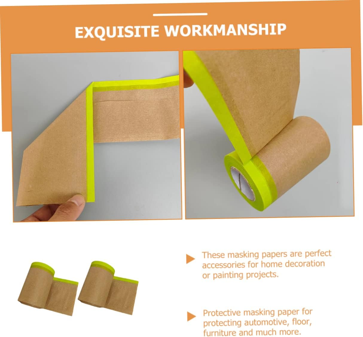 2 Rolls Kraft Paper for Painting Covering Masking Paper Meters for Painting Automotive Furniture image number 2