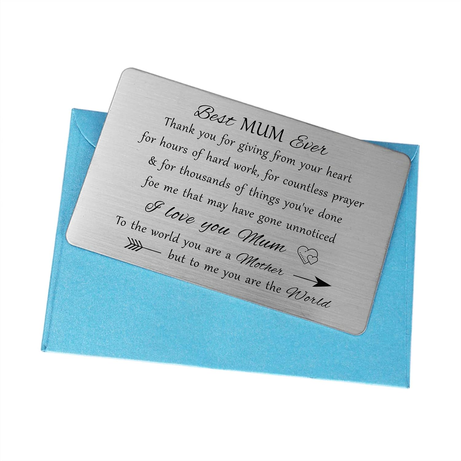 To My Mum Wallet Card, Mum Birthday Cards from Kids, I Love You Mum, Mothers Day Cards for Mum