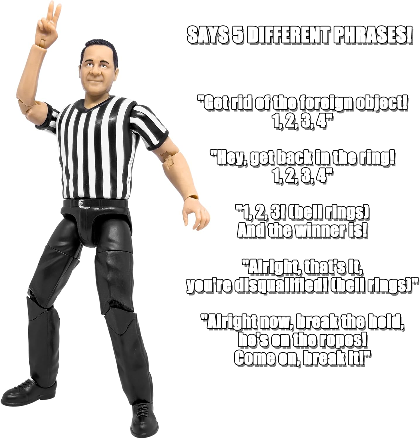 Special Deal: Talking Referee & Ring Announcer Wrestling Figures image number 2