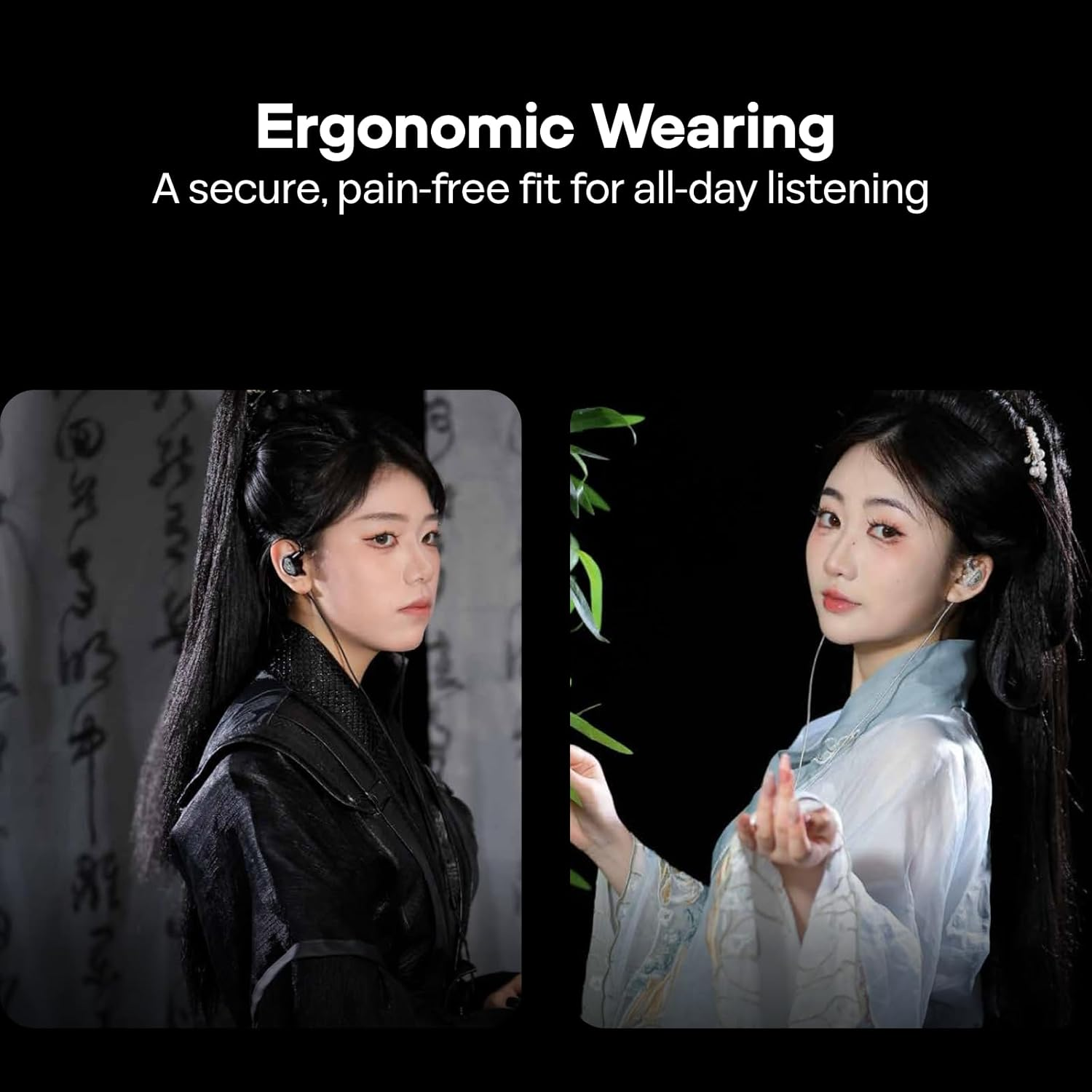 Linsoul TANGZU Wan'Er S.G II in Ear Monitor, Hifi Wired Earbuds, 10Mm Dynamic Driver PET Diaphragm Gaming IEM Earphones with 2Pin Detachable OFC Cable for Audiophile Musician (Clear Black, 3.5Mm) image number 3