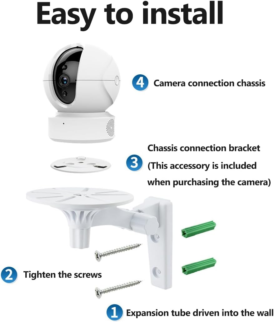 Universal Adhesive Wall Mount Bracket for Tp-Link Tapo C200, C210, C220, Imou Ranger 2C, Ranger RC, Rex 3D & EZVIZ C6N, C6CN, C6, C6W,CP1 Baby Security Camera, Reduces Blind Spots and Clutter (1) image number 5