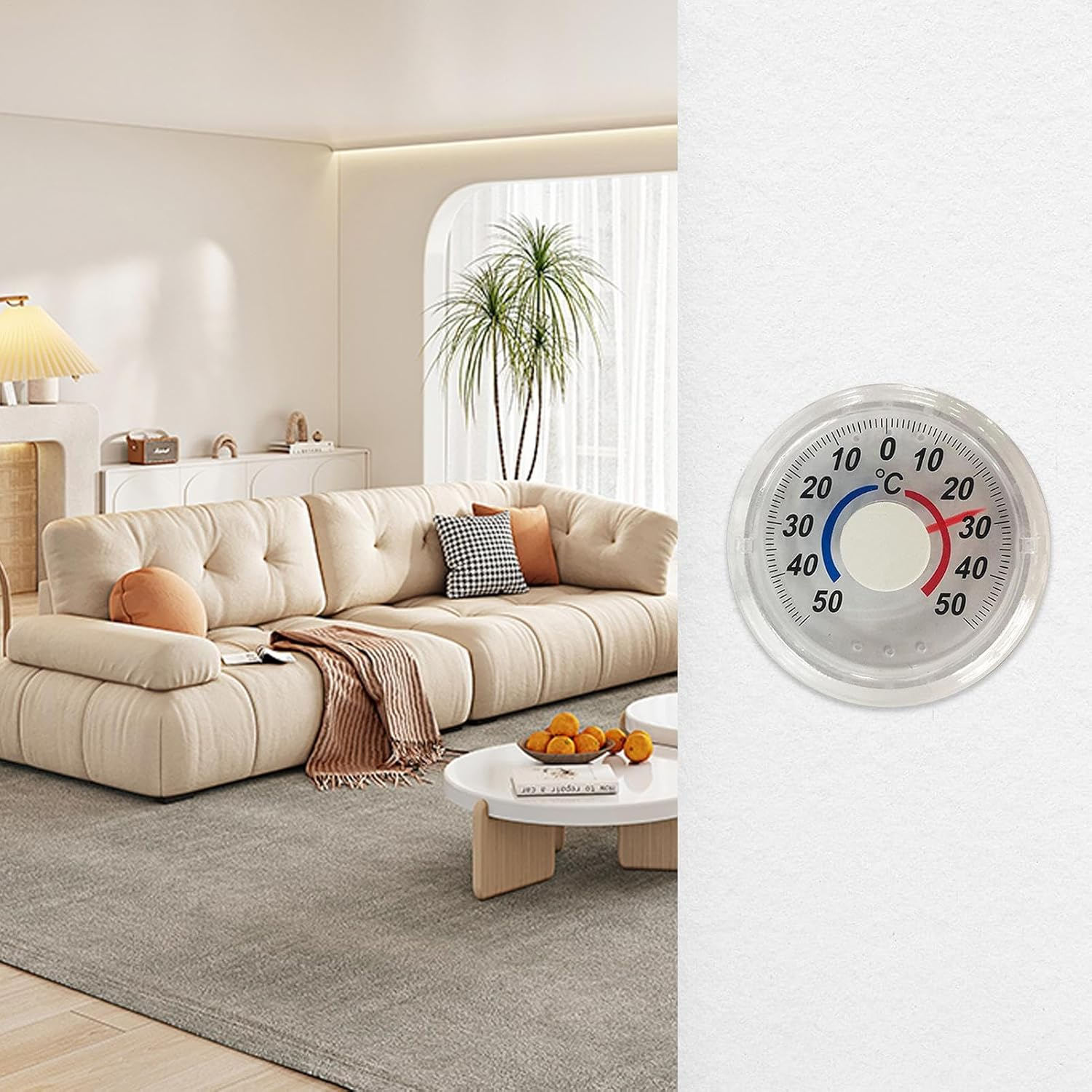 Window Thermograph - Window Analog Thermograph Temperature Gauge | Two-Color Scale Easy to Read Monitor for Living Room Dormitory Study Room Bathroom image number 1