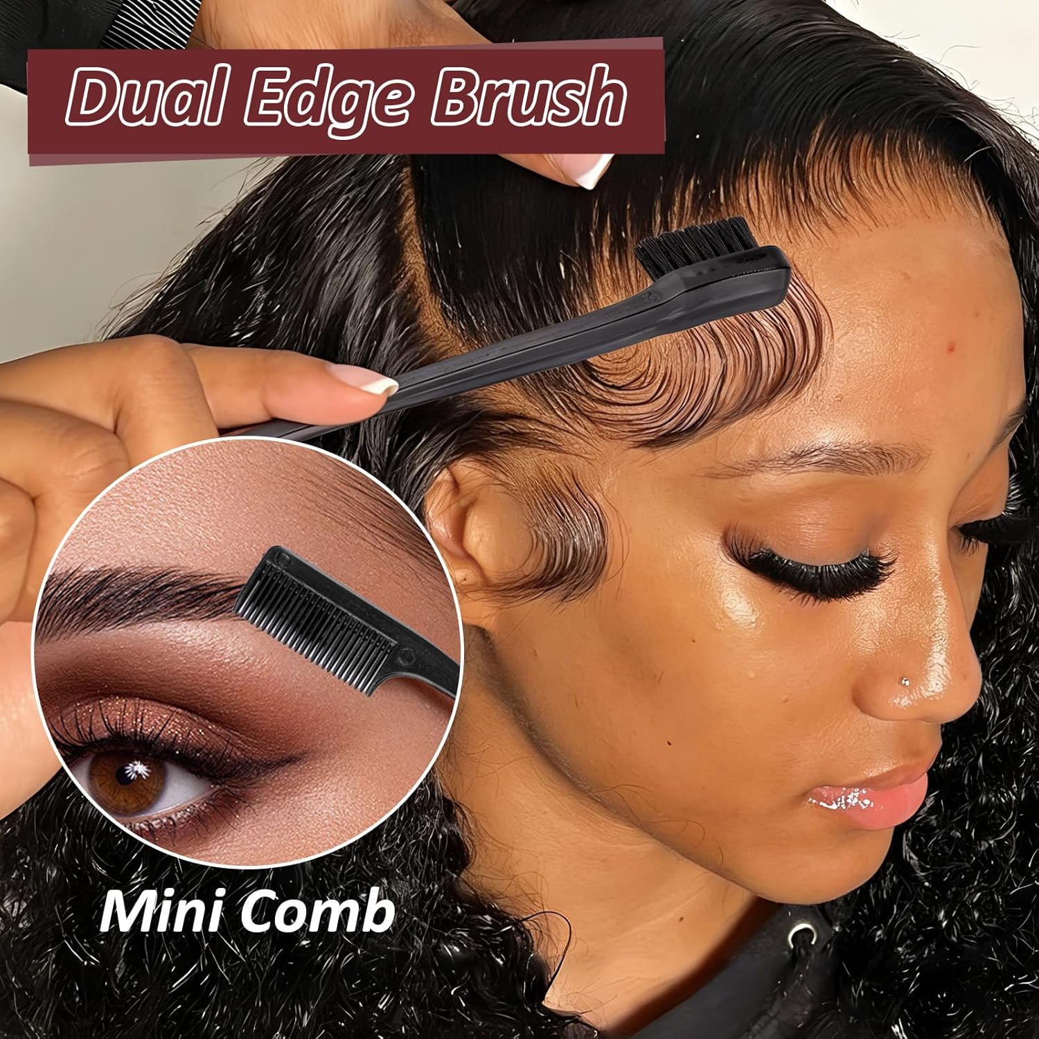 5 Pcs Boar Bristle Brush Set,Pulled Tail Brush,Natural Boar Bristles with Wooden Handle,Sleek Styling Hair Brush,Reduce Breaking,Anti-Static Brush for Men and Women image number 4