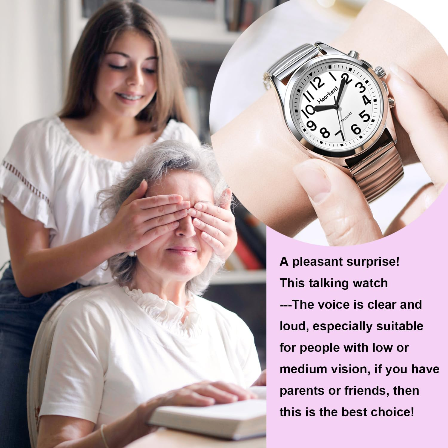 Talking Watch for Seniors Women, Women'S Wrist Watches with Jumbo Numbers, Loud Clear English Speaking Watch for Blind Visually Impaired or Elderly image number 5