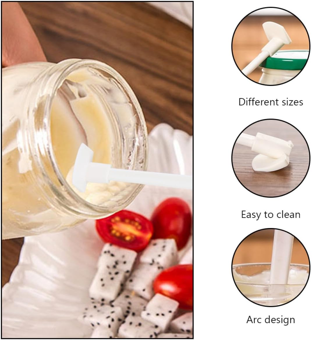 Ciieeo 5Pcs Long Handle Bottle Scraper Set, White Silicone Spatulas for Jam, Ketchup, Sauce, Kitchen Utensils for Narrow Bottles and Jars, Multipurpose Cooking Tools