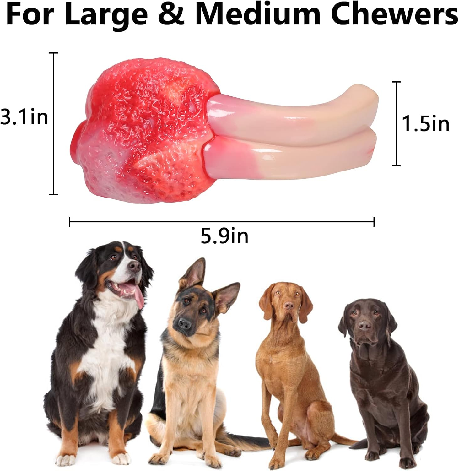 Durable Dog Chew Toy for Aggressive Chewers, Indestructible Nylon Teething Bone Bacon Flavor for Large Medium Breed image number 4