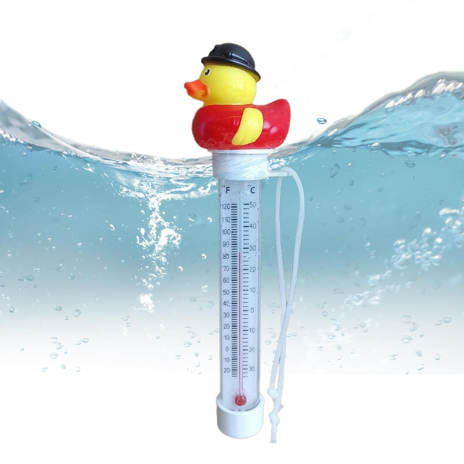 Bath Thermometer, Pool Thermometer, Water Thermometer, Garden Thermometer, Floating Pool Thermometer, Rubber Duck Floating Water Thermometer, Pool Thermometer Solar Digital Floating