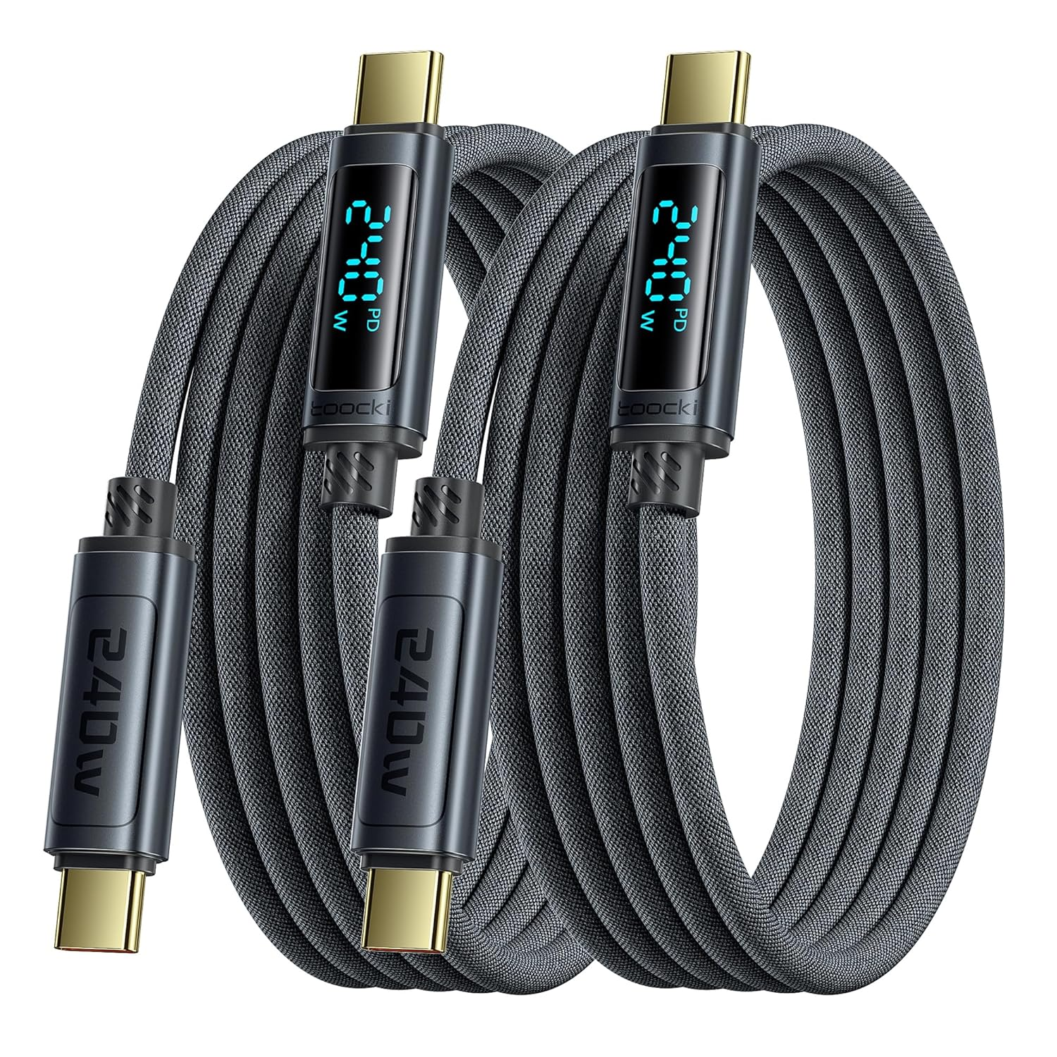 USB C Cable [2Pack,1M] 240W Fast Charging Cord with LED Display Compatible with Iphone 17 16 15 Pro plus Pro Max Air, Ipad Pro, Samsung Galaxy S24 S23, Switch, Macbook Air, Pixel image number 6