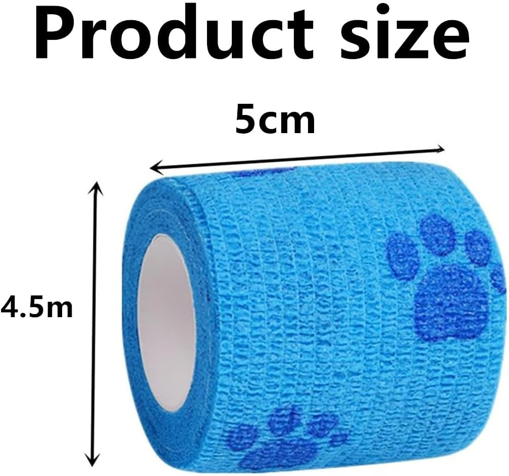 Pet Self Adhesive Bandage, 8 Rolls Self Adhering Bandage，Pet Tape Non-Woven Cohesive Gauze Rolls for Dog Cat Animals, First Aid Wrap for Wrist Healing Ankle Sprain & Swelling image number 1