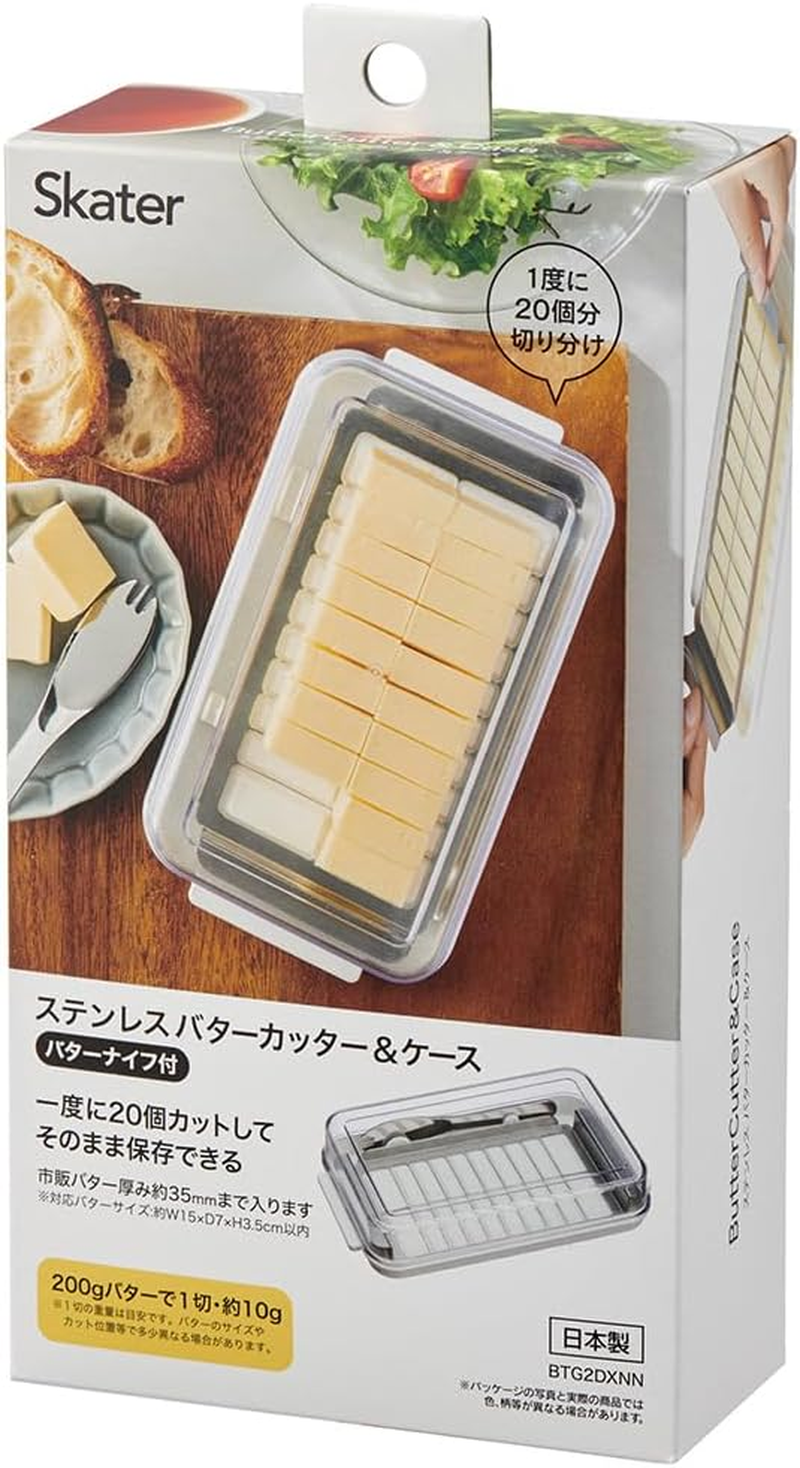 Skater BTG2DXNN-A Stainless Steel Cutter Type Butter Case, 7.1 Oz (200 G), Includes Exclusive Butter Knife, Made in Japan image number 6