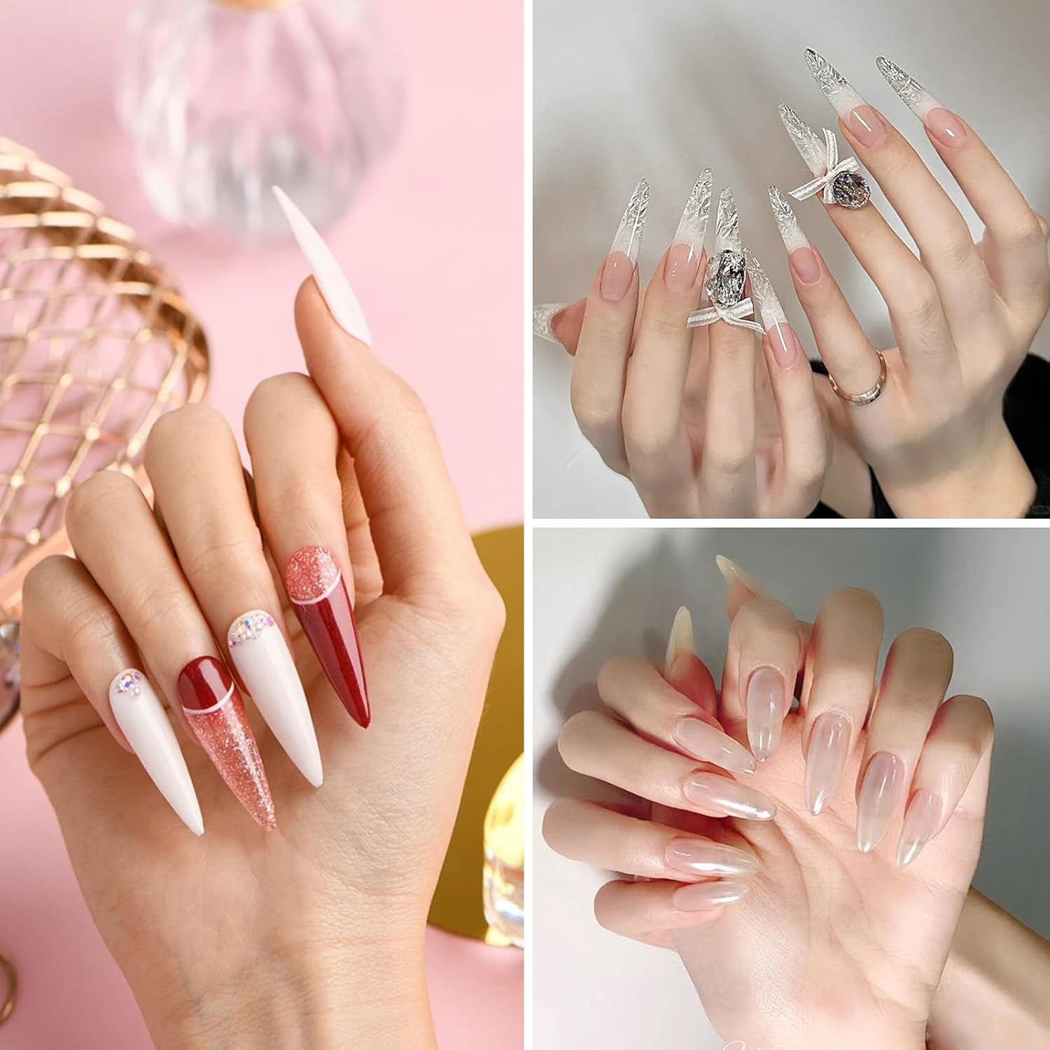 504PCS Short Almond Nails Tips,Half Matte Fake Nails Stick on Nails, Beetles Gel Polish Gel Nail Tip, Etch X Nail Tips, Press on Nails, Nail Tips,Acrylic Nails for Nail Salons and Home image number 6