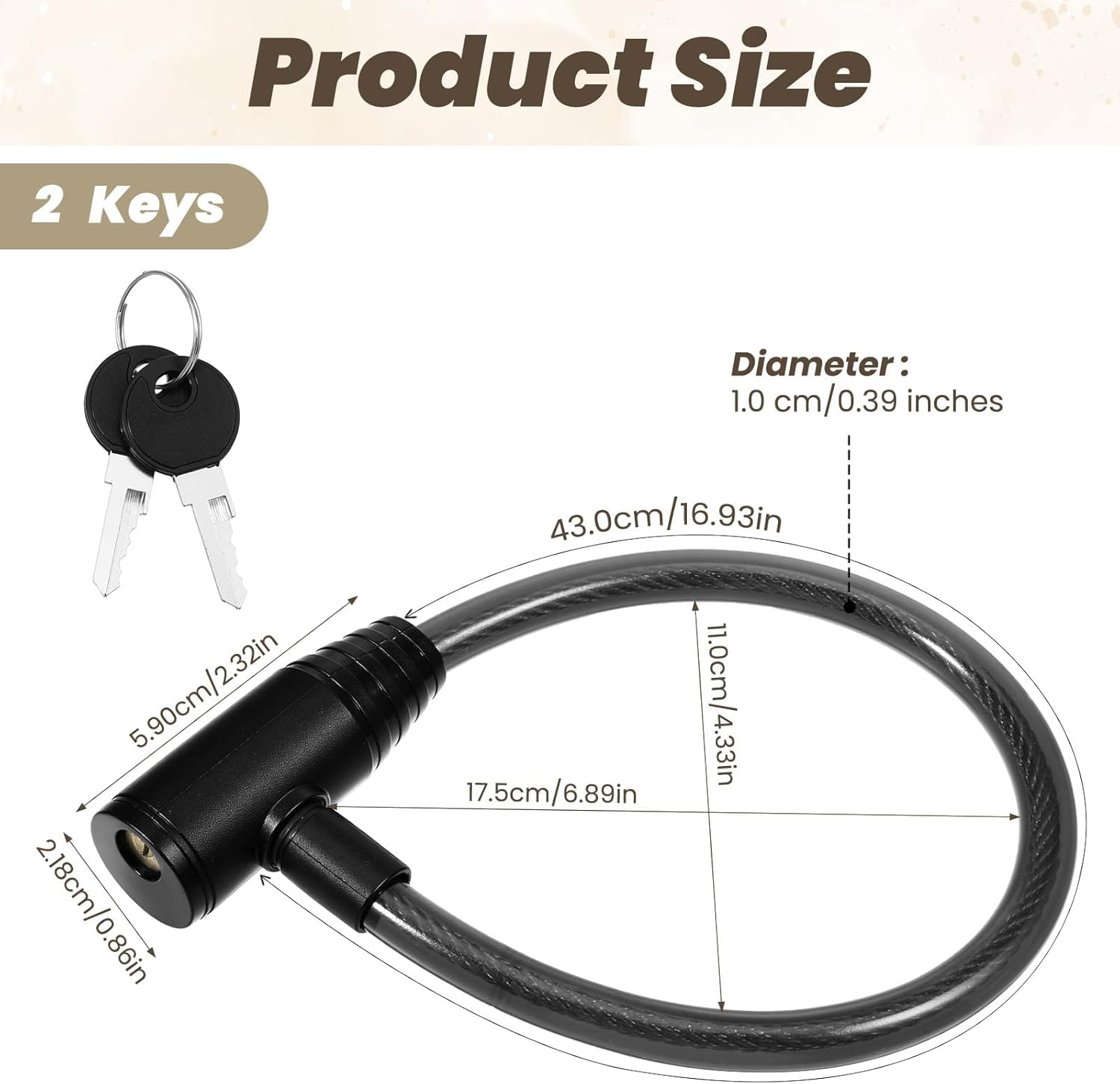 19.7 Inch Secure Black Fridge Lock with Keys Refrigerator Lock Cabinet and Childproof Locks for French Door Fridge, Kitchen Cabinet image number 2