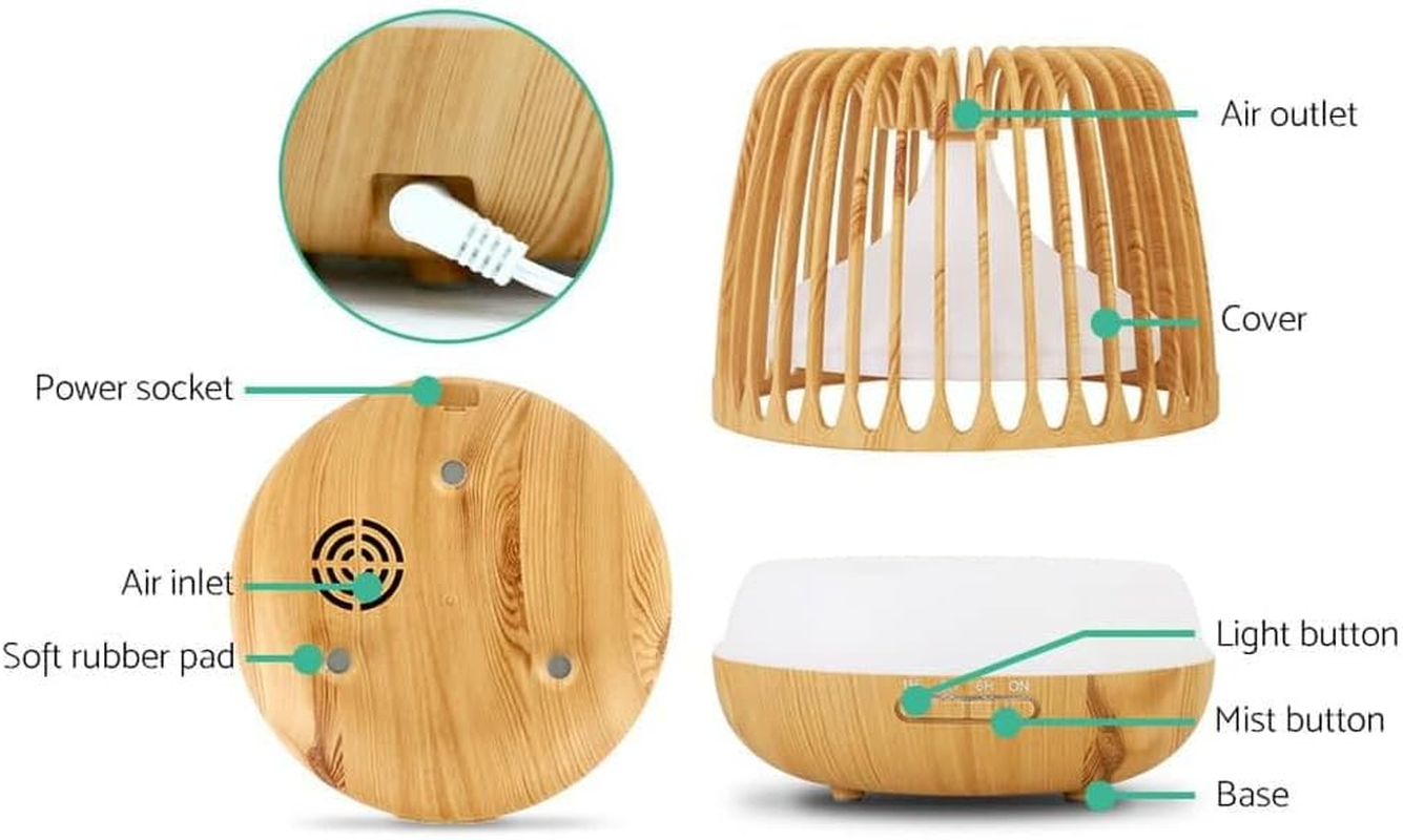 Devanti Aroma Diffuser 500Ml Essential Oil Ultrasonic Air Humidifier image number 4