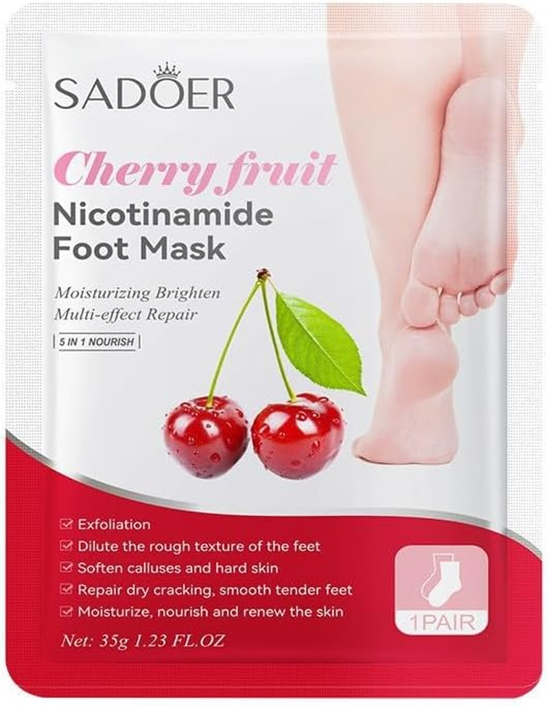 Nicotinamide Foot Mask Set, 6 Fruit Varieties, Moisturising Multi-Effect Repair, 35G image number 4